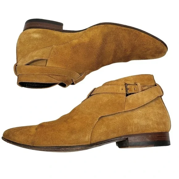 SAINT LAURENT Wyatt Jodhpur Suede Ankle Boots - Picture 10 of 13